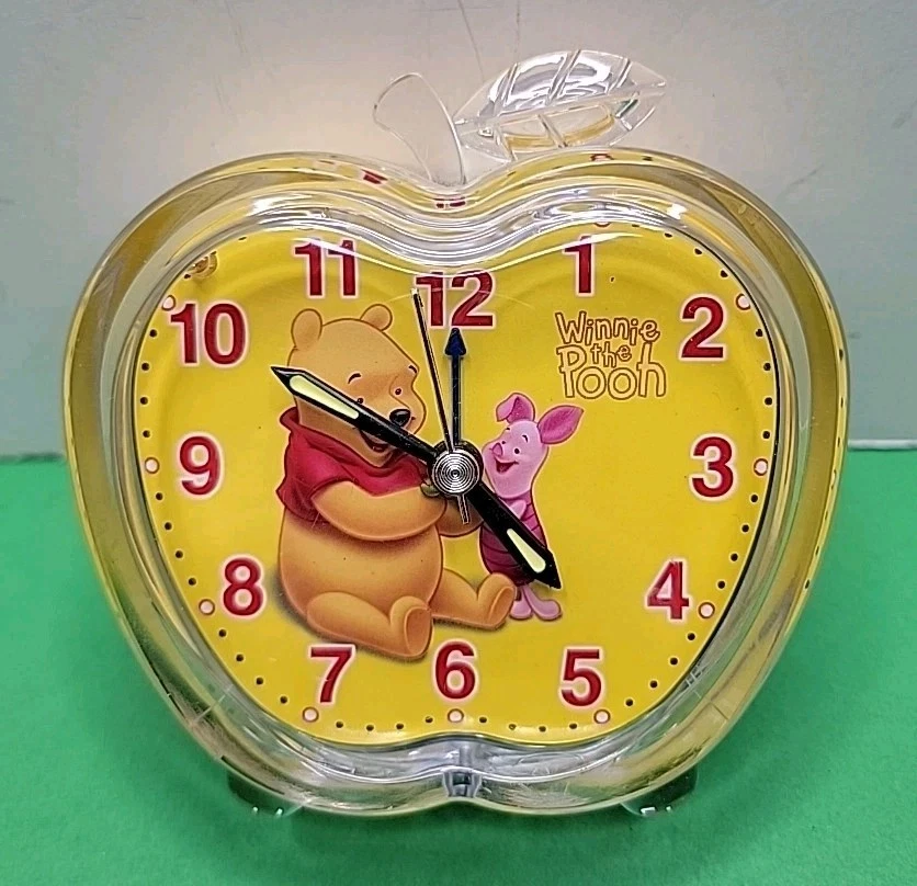 Collectible Apple Shaped Winnie The Pooh And Tiger To Desk Alarm Clock - Clean. - Image 3 of 4