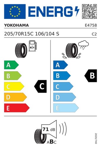 4x YOKOHAMA BLUEARTH-VAN (RY55) 205/70R15C 106S - Foto 2 di 3