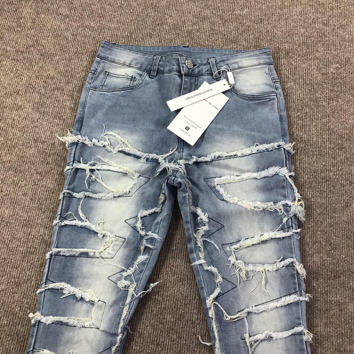 Guapi Jeans Mens 28 Blue Distressed Flare Limited Edition Aaron