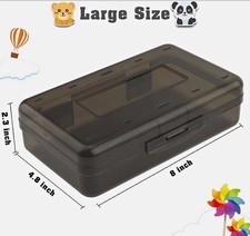 Large Capacity Plastic Desktop Organizer Box Pencil Case, Snap-Tight Lid