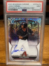 JUAN CORNIEL 2023 BOWMAN CHROME 1ST SPECKLE REFRACTOR AUTO /299 PSA 9 MINT
