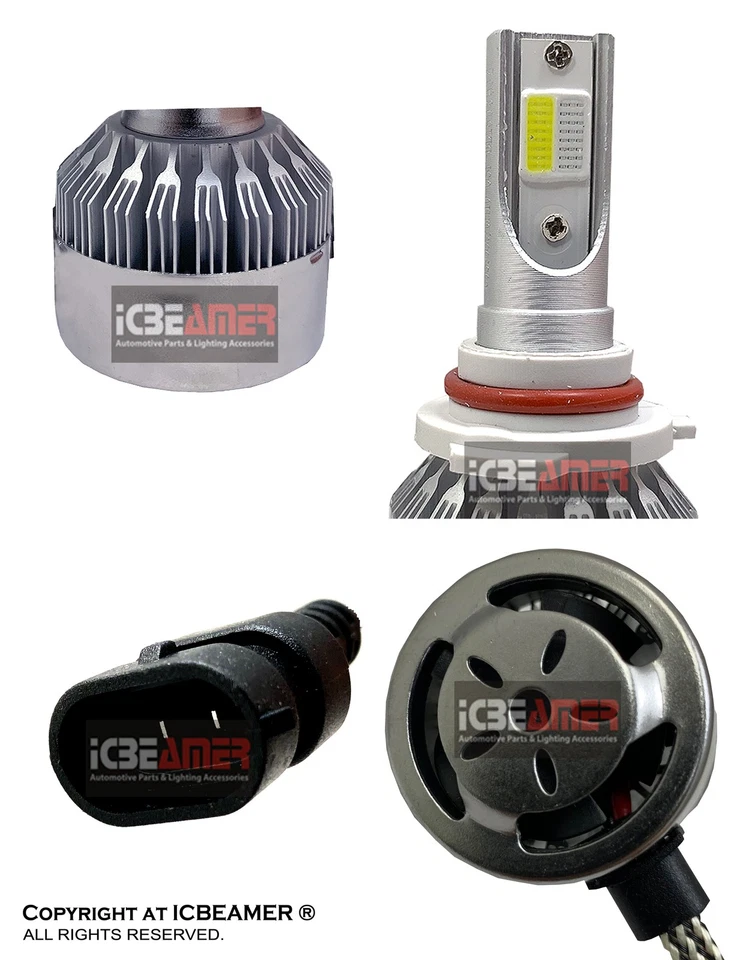 9005 HB3 6000K 30000K White Blue Combo COB LED KIT Headlight HIGH BEAM S421 - Image 2 of 4