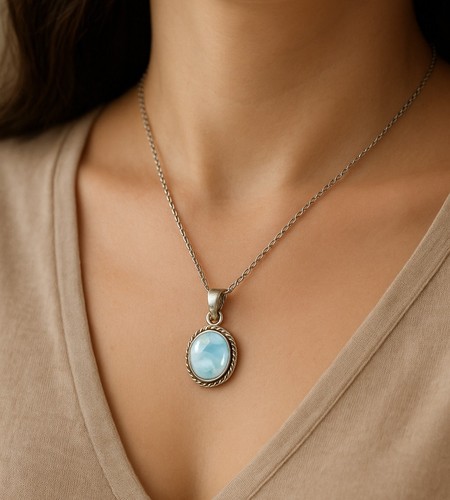 Birthstone Pendant 10x12 mm Oval Gemstone Jewelry, Silver Handmade Gift for Her - Picture 34 of 54