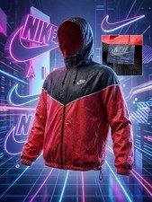Vintage 80s Nike Windbreaker Jacket Hooded Re...