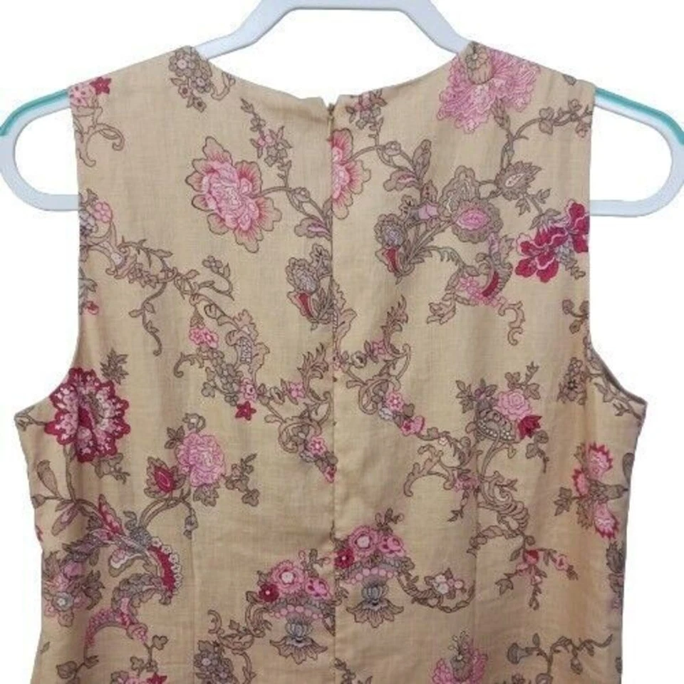 Nuevo Maxi Vestido Charter Club de Lino para Mujer 10 Funda Pequeña Sin Mangas Floral Foto 4 de 4