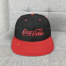 Vintage Coca-Cola Black Red Snapback Baseball Hat Cap Made In USA Soda Logo