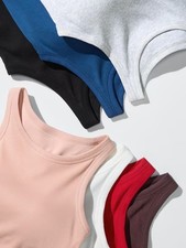 UNIQLO Ribbed Sleeveless Bra Top S-4XL Built-...