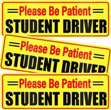 Student Driver Magnet - Please Be Patient, Magnetic Sign, 3Pcs Reflective Nov...