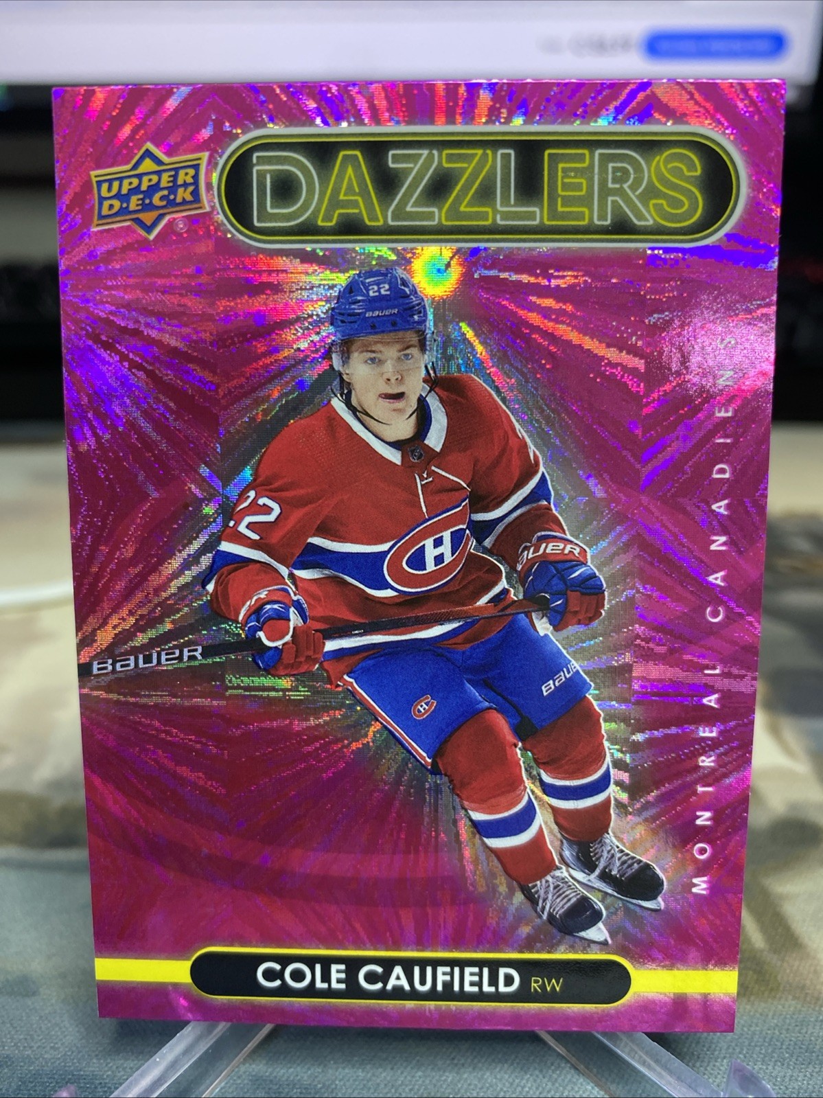 2021/22 UPPER DECK COLE CAUFIELD ROOKIE PINK (1:144) DAZZLERS #DZ-25
