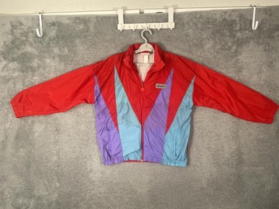 VTG Adidas Trefoil Jacket Mens Medium Red Colorblock Windbreaker