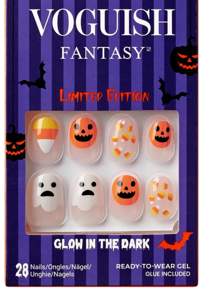 KISS VOGUISH FANTASY GLUE ON FALSE NAILS SHORT LENGTH HALLOWEEN NAILS  JUGGLERS
