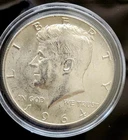 1964 D Kennedy Half Dollar 90% Silver BU Airtight Capsule Included #3
