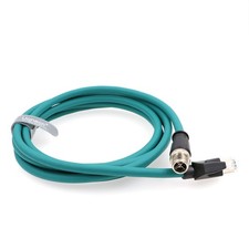 M12 8-PIN X-Code Male to RJ45 Shielded Ethernet Power Cable for Cognex Indust...