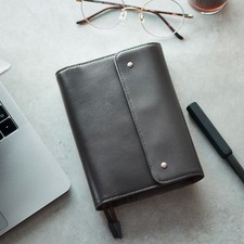 Hobonichi Techo Charcoal Gray A6 Original Leather Trifold Cover Japan