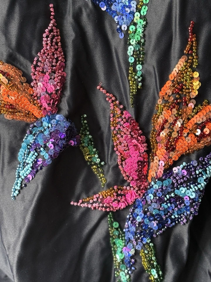 Michael Simon 黑色连体泳衣亮片天堂鸟 - 8 码 — 第 3/4 张图片