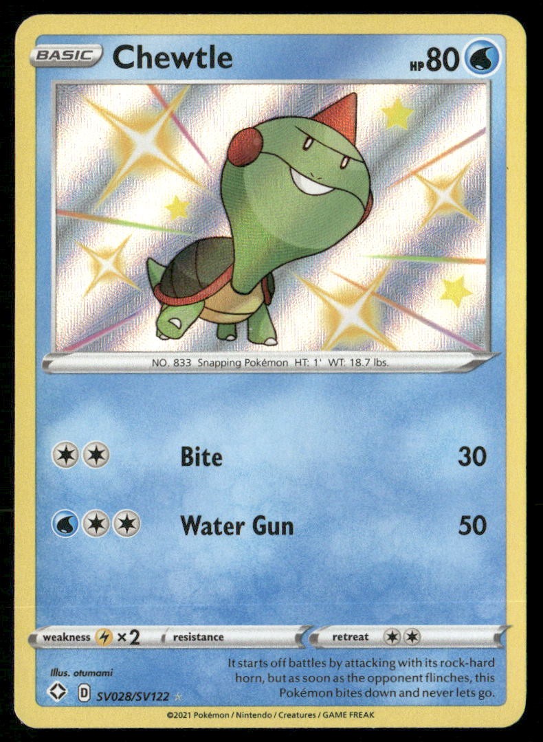 CHEWTLE SV028/SV122 SHINY RARE SHINING FATES SHINY VAULT POKEMON HOLO NM