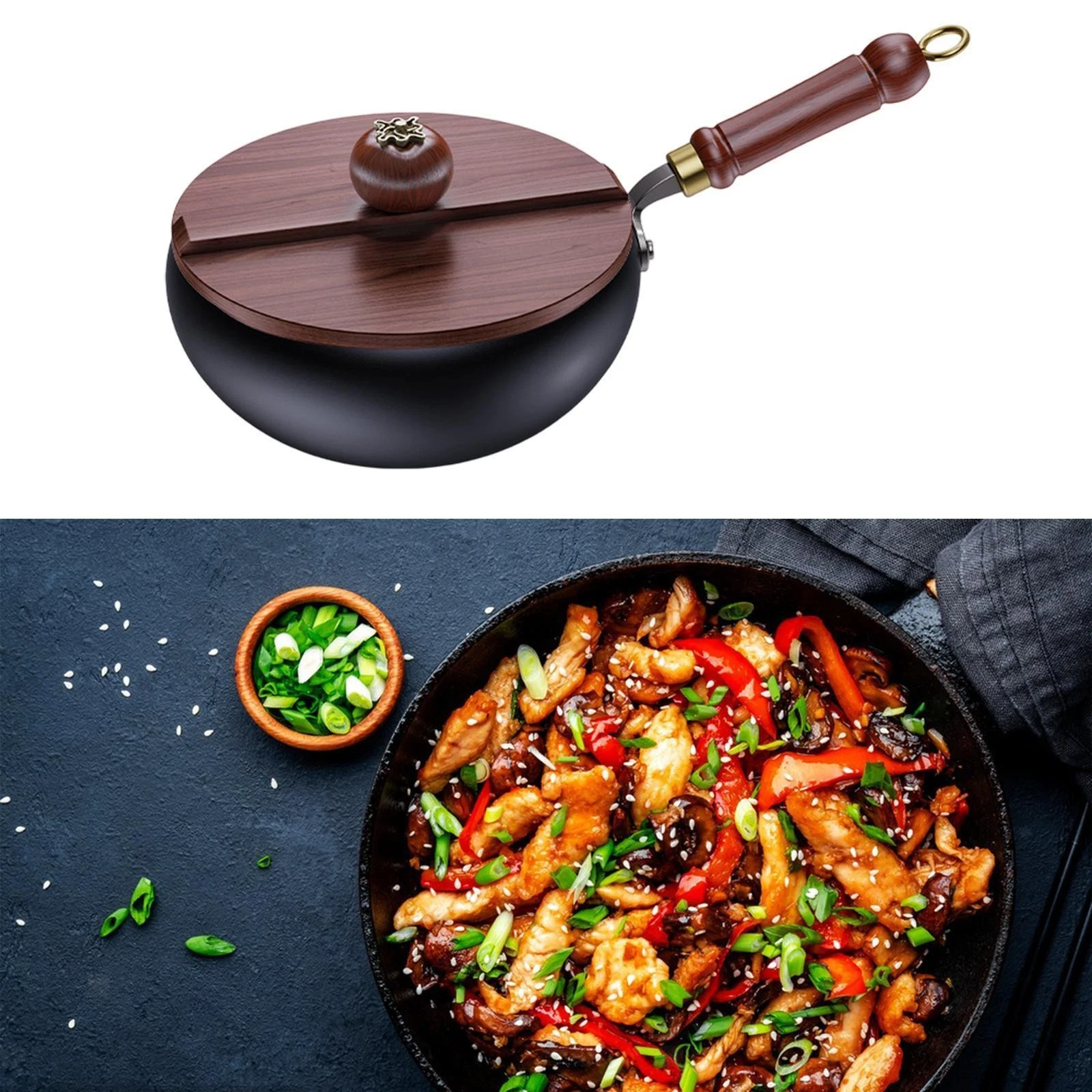 Iron Wok Pan Chinese Wok 24cm
