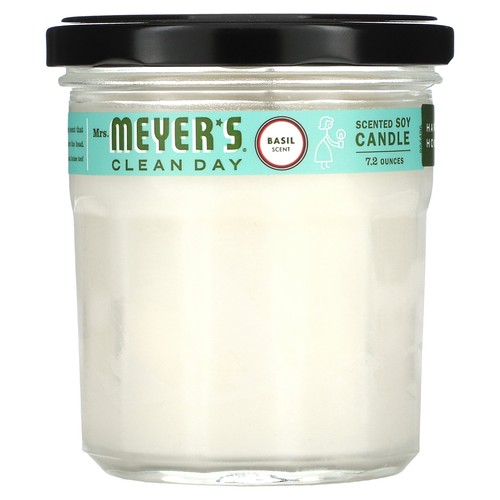 Mrs Meyers Clean Day Scented Soy Candle Basil Scent 7 2 oz Cruelty-Free, Not