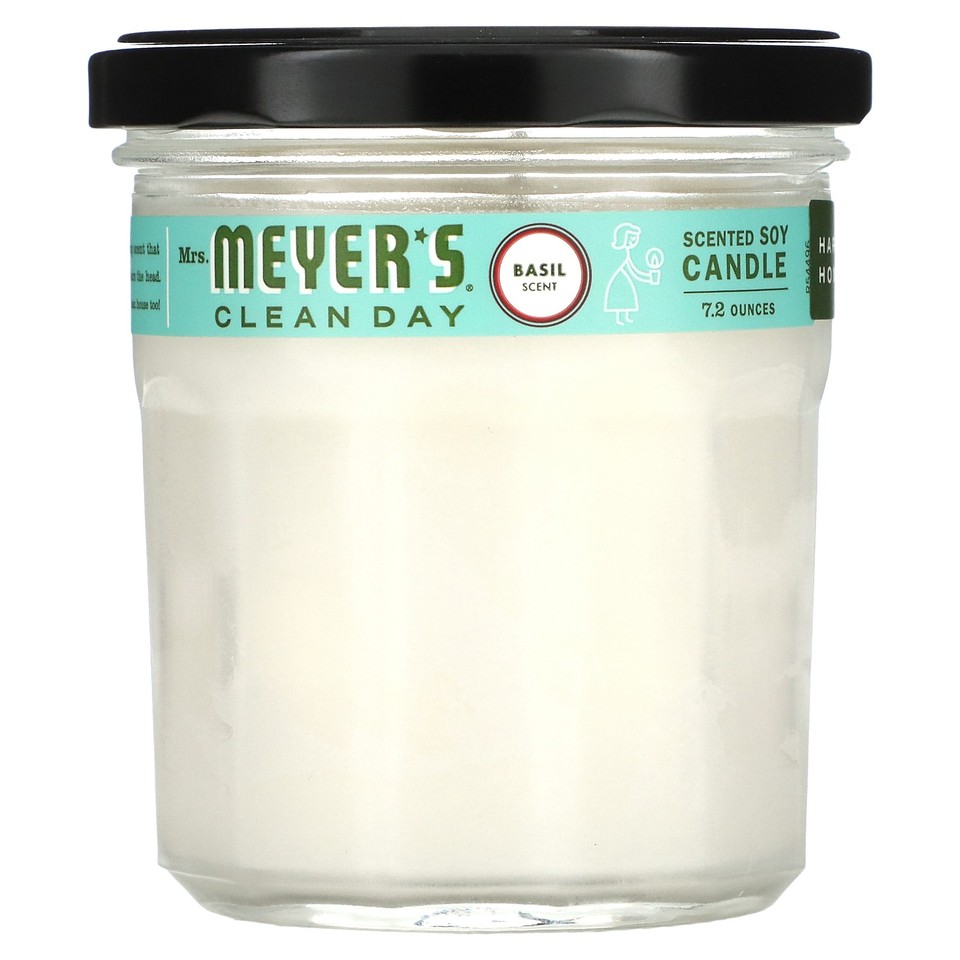 Mrs Meyers Clean Day Scented Soy Candle Basil Scent 7 2 oz Cruelty-Free, Not