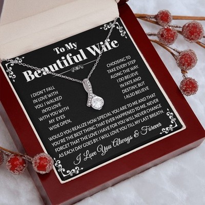 Luxury Necklace for Wife Christmas Gift with Love You Forever Message
