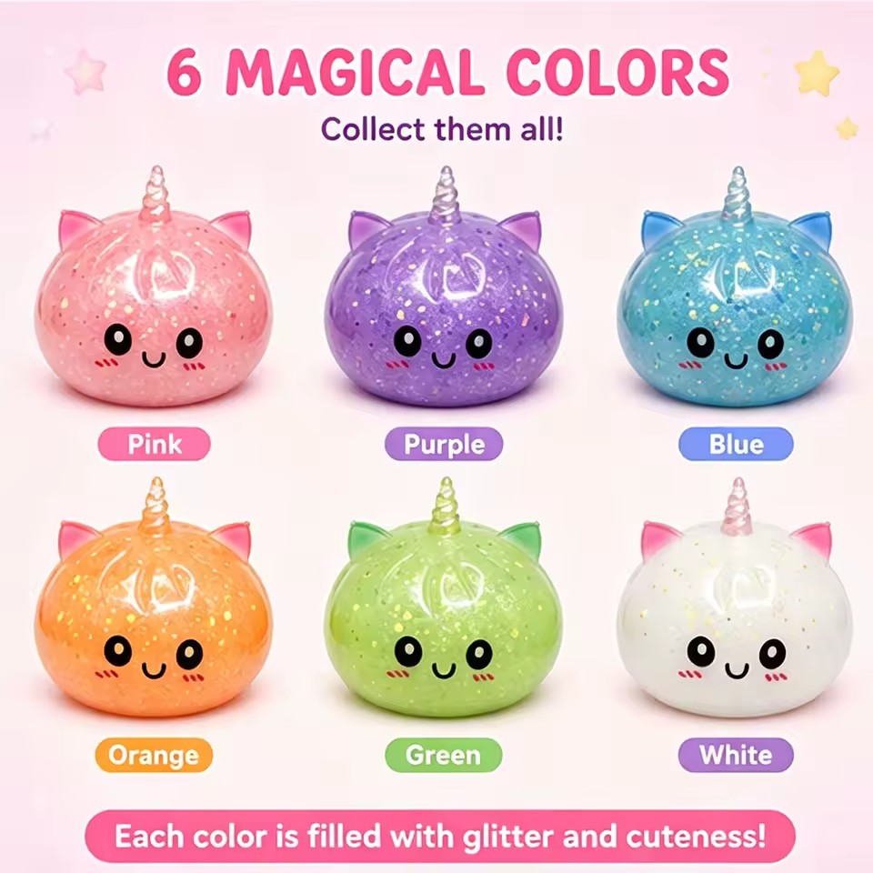 Wholesale Unicorn Squishy Dumpling Glitter Rainbow Mystery Blind Resale Party - Thumbnail 2
