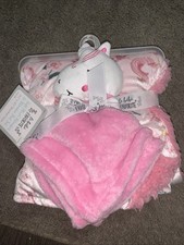 Le Bebe Unicorn Floral Butterfly Blanket Lovey Set