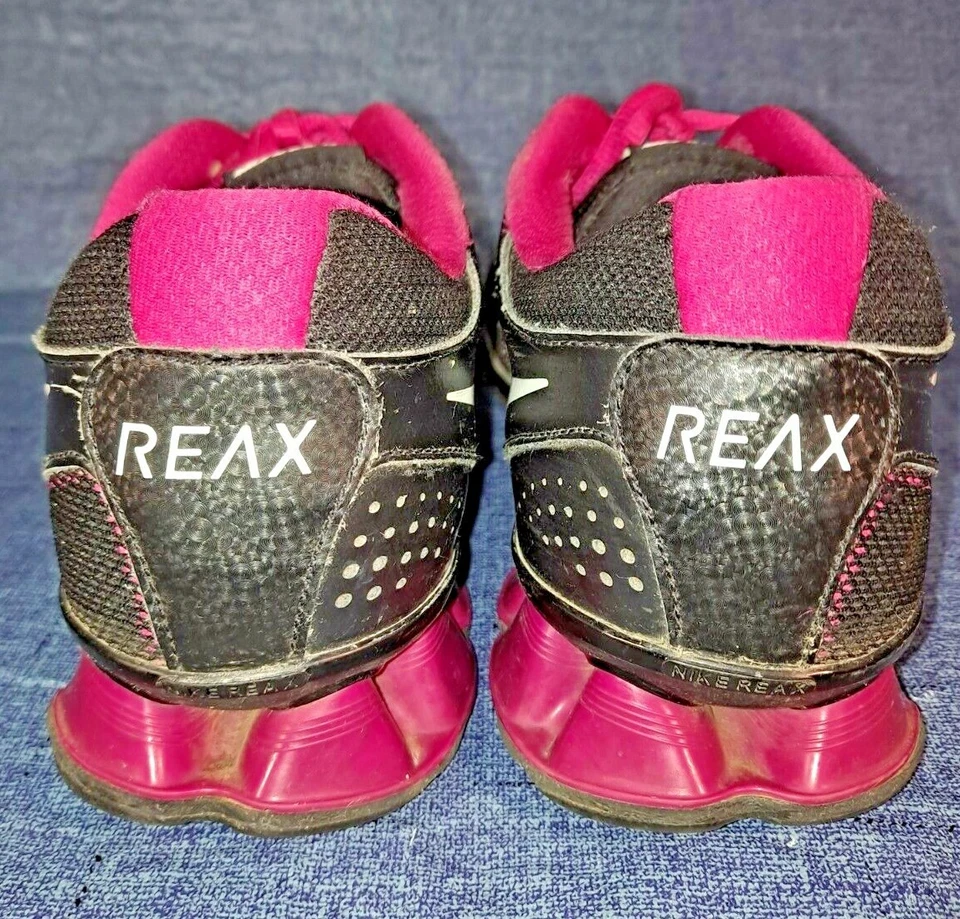 Tenis para correr NIKE Reax Run 7 para mujer talla 9,5 negros/rosa 525755-002 EE. UU. Foto 4 de 4