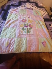 Vintage Daisy Kingdom Crib Nursery Quilt Baby Green Daisy Flowers Butterfly