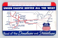 Vintage 1961 Union Pacific Railroad Serves All The West Plastic Calendar Card