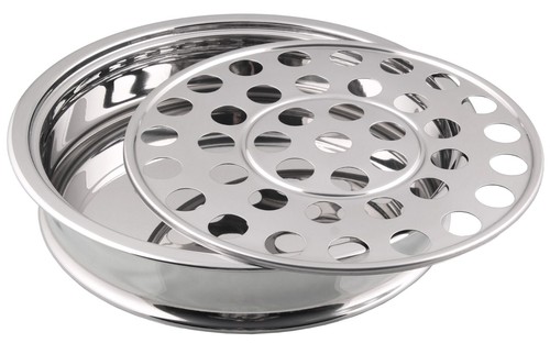 2 Communion Trays with A Lid & 1 Stacking Bread Plate with A Lid - Silver/Mirror - Picture 4 of 11