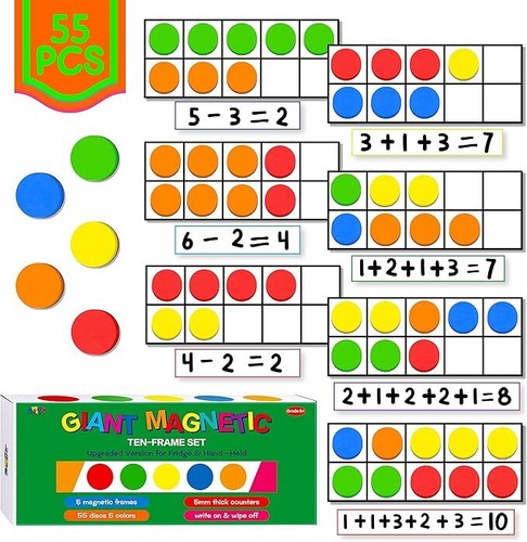 Set di dieci cornici, tra cui 5 cornici (no scavate) e 55 dischi colorati