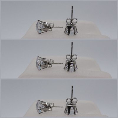 x3 8mm stainless steel fashion cubic zirconia earrings famous jewelry 
