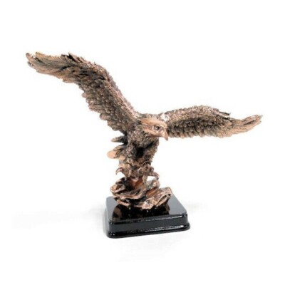 Majestic Copper Plated Eagle Figurine 7'' Bronze Finish Flying Statue Decor New