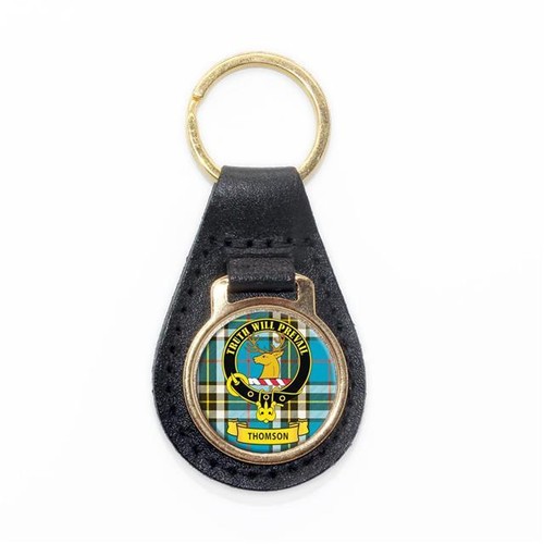 Scottish Clan Crest Enamel Leather Keyring Key Fob - N-Y Tartans - Picture 26 of 38
