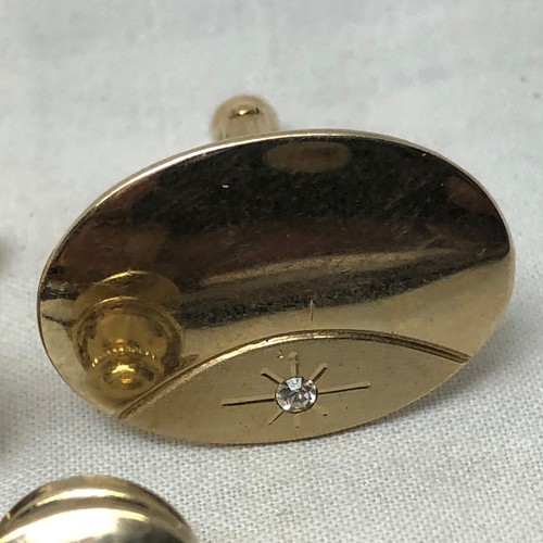 Men's Tie tack and Cuff Links Gold Tone Nice - Picture 3 of 10