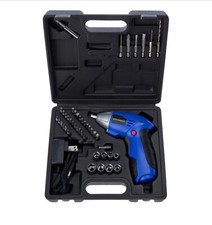 Improvements Cordless Drill with 44-piece Accessory Set  Storage Case -blue