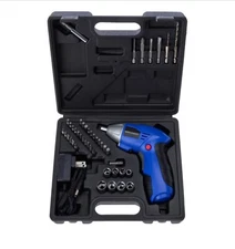 Improvements Cordless Drill with 44-piece Accessory Set & Storage Case -blue
