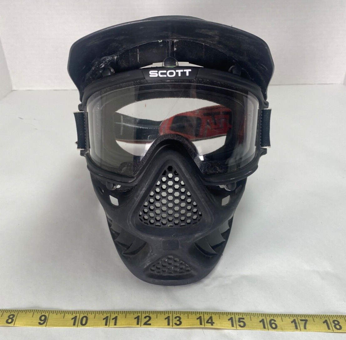Lunettes masque visage casque paintball Scott visière noire. s4