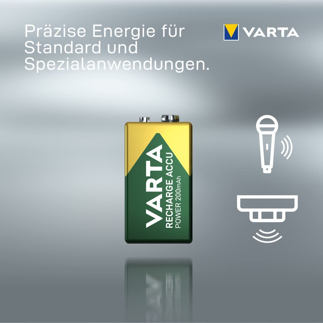 VARTA Rechargeable Accu 9V Block Akku Batterie Vorgeladen 200mAh Wiederaufladbar