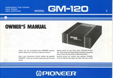 PIONEER Ownwer's Manual Component Car Stereo Centrate Series,kex,kpx,Dex,Cdx