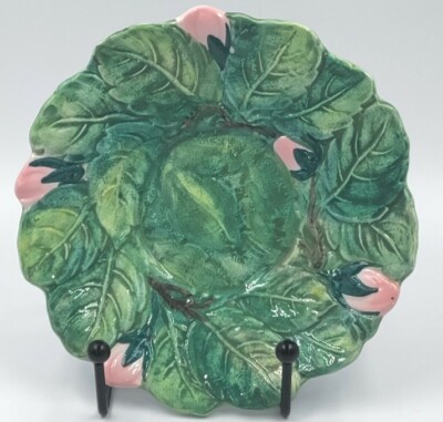 Handmade in Italy for The Walter Hatches Inc Green Leaves 6'' Replacement Plate