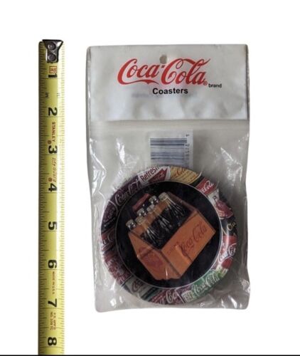 Vintage 1990’s Coca Cola Coaster Set Sealed Rare Design Glass Coke Bottles - Picture 4 of 9