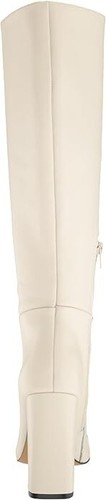 Steve Madden Women's Ally Cap-Toe Block-Heel Dress Boots, Bone/Black, 5M - 第 4/7 張圖片