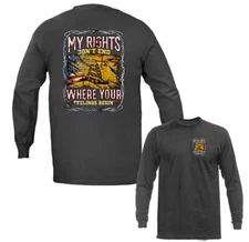 My Rights Don't End Military Veteran Patriotic US Flag Long Sleeve