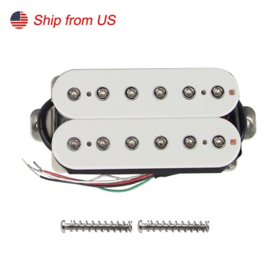FLEOR Alnico 5 Guitar Humbucker Pickup Hex Poles Bridge Pickup White 14-15K
