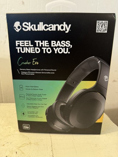 Skullcandy Crusher Evo Wireless Over-Ear Headphones – Black Bluetooth With Mic