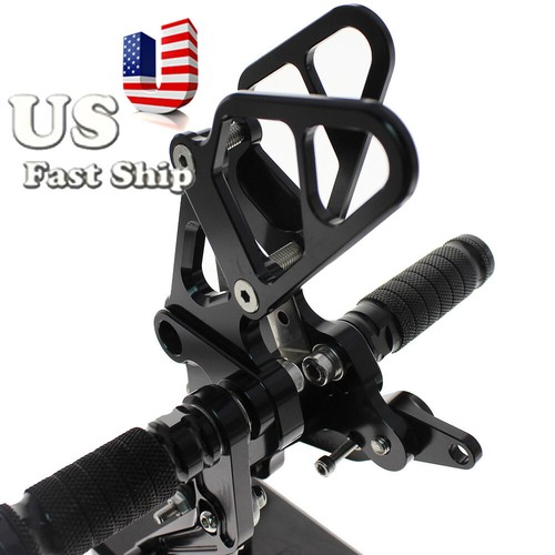 Juego trasero estriberas delanteras de carreras Fit Yamaha MT-07 2013 2014 2015 2016 2017 NEGRO EE. UU. - Imagen 10 de 10