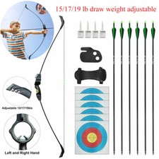 Set Arco e Frecce Bambini Giovani Mano Destra e Sinistra Principianti Tiro con l'Arco Allenamento Arco