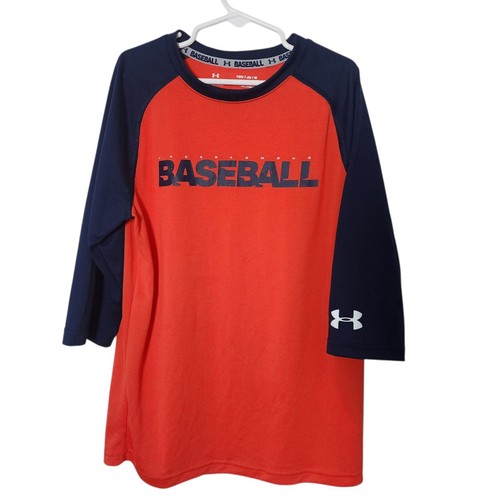 Under Armour Boys Baseball 3/4 Sleeve Shirt Size Medium