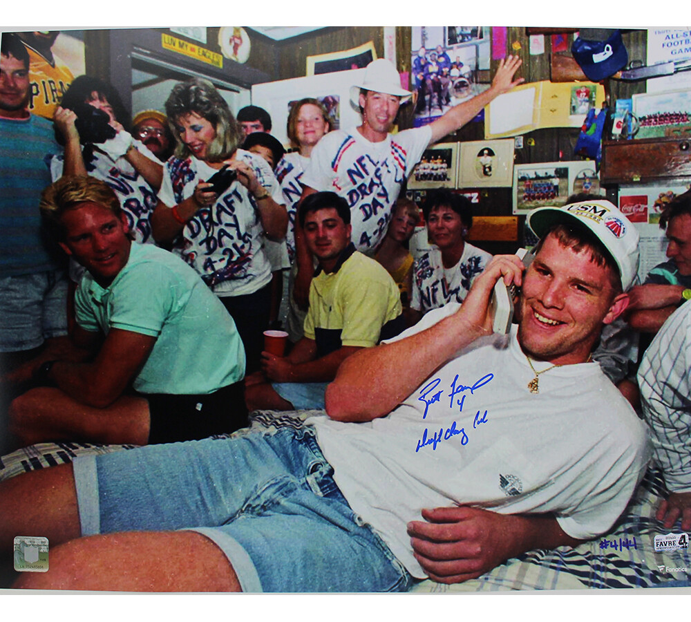 Brett Favre Autographed Signed Green Bay Packers 16x20 Photo - Phone - with Insc LE 4/44 